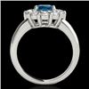 Image 2 : 2.09 CTW Si Certified Fancy Blue Diamond Solitaire Halo Ring 10K White Gold - REF-209W3F - 34428