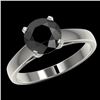 Image 2 : 2 CTW Fancy Black VS Diamond Solitaire Engagement Ring 10K White Gold - REF-44K5W - 33032