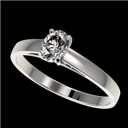 0.50 CTW Certified VS/SI Quality Oval Diamond Engagement Ring 10K White Gold - REF-64Y3K - 32962
