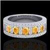 Image 1 : 2 CTW Citrine & Micro VS/SI Diamond Inspired Ring 10K White Gold - REF-61K8W - 20822