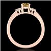 Image 4 : 0.75 CTW Intense Fancy Yellow Diamond Engagement Classic Ring 18K Rose Gold - REF-101H8A - 37589