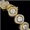 Image 4 : 13.06 CTW Cushion Cut Diamond Designer Bracelet 18K Yellow Gold - REF-2253F3N - 42808