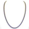 Image 4 : 56 CTW Tanzanite Eternity Designer Inspired Tennis Necklace 14K Yellow Gold - REF-631Y3K - 23411