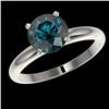 Image 2 : 2 CTW Certified Intense Blue SI Diamond Solitaire Engagement Ring 10K White Gold - REF-417F6N - 3293