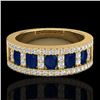 Image 1 : 2.34 CTW Sapphire & Micro Pave VS/SI Diamond Inspired Ring 10K Yellow Gold - REF-61H8A - 20829