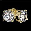 Image 4 : 2.50 CTW Certified H-SI/I Quality Diamond Solitaire Stud Earrings 10K Yellow Gold - REF-435F2N - 331