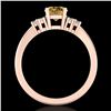 Image 4 : 1 CTW Intense Fancy Yellow Diamond Engagement Classic Ring 18K Rose Gold - REF-130H9A - 37596