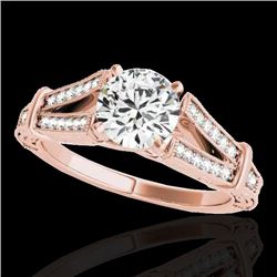 1.25 CTW H-SI/I Certified Diamond Solitaire Antique Ring 10K Rose Gold - REF-214Y5K - 34658