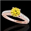 Image 1 : 1.65 CTW Certified Si/I Fancy Intense Yellow Diamond Solitaire Ring 10K Rose Gold - REF-203F6N - 350