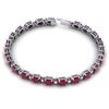 Image 4 : 15 CTW Ruby & VS/SI Diamond Eternity Bracelet 10K White Gold - REF-122T8M - 21457