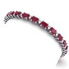 Image 5 : 15 CTW Ruby & VS/SI Diamond Eternity Bracelet 10K White Gold - REF-122T8M - 21457