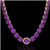 Image 2 : 175 CTW Amethyst & VS/SI Diamond Halo Micro Solitaire Necklace 14K Yellow Gold - REF-531X6T - 22287