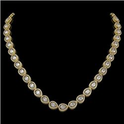 28.74 CTW Pear Diamond Designer Necklace 18K Yellow Gold - REF-5269Y3K - 42643