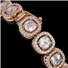 Image 4 : 14.41 CTW Cushion Diamond Designer Bracelet 18K Rose Gold - REF-2635W6F - 42627