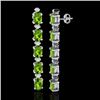 Image 2 : 15.47 CTW Peridot & VS/SI Certified Diamond Earrings 10K White Gold - REF-107H5A - 29485