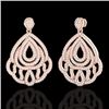 Image 1 : 3 CTW Micro Pave VS/SI Diamond Earrings Designer 14K Rose Gold - REF-256X9T - 21146