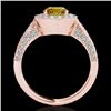 Image 2 : 2 CTW Certified Si/I Fancy Intense Yellow Diamond Solitaire Halo Ring 10K Rose Gold - REF-253W6F - 3