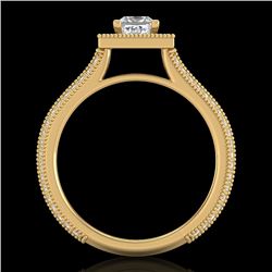 1.41 CTW Princess VS/SI Diamond Solitaire Micro Pave Ring 18K Yellow Gold - REF-200Y2K - 37180