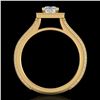 Image 1 : 1.41 CTW Princess VS/SI Diamond Solitaire Micro Pave Ring 18K Yellow Gold - REF-200Y2K - 37180