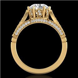 2.2 CTW VS/SI Diamond Art Deco Ring 18K Yellow Gold - REF-725H5A - 37240