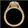 Image 1 : 2.2 CTW VS/SI Diamond Art Deco Ring 18K Yellow Gold - REF-725H5A - 37240