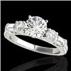 Image 1 : 2.5 CTW H-SI/I Certified Diamond Pave Solitaire Ring 10K White Gold - REF-411W5F - 35480
