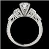 Image 2 : 2.5 CTW H-SI/I Certified Diamond Pave Solitaire Ring 10K White Gold - REF-411W5F - 35480