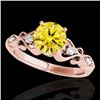 Image 1 : 1.15 CTW Certified Si Intense Yellow Diamond Solitaire Antique Ring 10K Rose Gold - REF-156A4X - 348