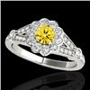 Image 1 : 1.65 CTW Certified Si/I Fancy Intense Yellow Diamond Solitaire Halo Ring 10K White Gold - REF-180F2N