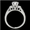Image 2 : 1.5 CTW H-SI/I Certified Diamond 3 Stone Ring 10K White Gold - REF-172W8F - 35403