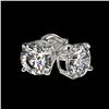 Image 4 : 1.04 CTW Certified H-SI/I Quality Diamond Solitaire Stud Earrings 10K White Gold - REF-94H5A - 36572