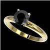 Image 1 : 1.25 CTW Fancy Black VS Diamond Solitaire Engagement Ring 10K Yellow Gold - REF-39A5X - 32908