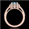 Image 4 : 1.65 CTW Fancy Intense Blue Diamond Engagement Art Deco Ring 18K Rose Gold - REF-230X9T - 37727