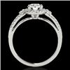 Image 2 : 1.25 CTW H-SI/I Certified Diamond Solitaire Halo Ring 10K White Gold - REF-161W8F - 34087
