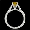 Image 2 : 1.2 CTW Certified Si/I Fancy Intense Yellow Diamond Solitaire Ring 10K White Gold - REF-145M3H - 349