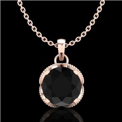 1.13 CTW Fancy Black Diamond Solitaire Art Deco Stud Necklace 18K Rose Gold - REF-94K5W - 37423