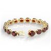 Image 4 : 65 CTW Garnet & Micro VS/SI Diamond Halo Designer Bracelet 14K Yellow Gold - REF-233T3M - 22261