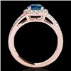 Image 2 : 1.6 CTW Si Certified Fancy Blue Diamond Solitaire Halo Ring 10K Rose Gold - REF-180W2F - 34253