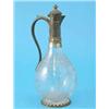 Image 1 : A Victorian silver mounted etched glass claret jug, with scroll handle, decorated throughout with...