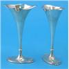 Image 1 : A pair of Edwardian silver specimen vases, with Art Nouveau style shaped rims, loaded bases, Shef...