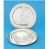 Image 1 : A pair of commemorative silver plates of equestrian interest, each etched with a central image of...
