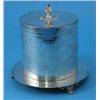 Image 1 : A plated circular biscuit barrel, decorated throughout with Adam design foliate bands and acanthu...