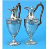 Image 1 : A pair of plated urn shaped ewers of Adam design, with wooden scroll handles and beaded decoratio...