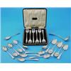 Image 1 : A collection of small silver flatware, comprising a William IV Scottish fiddle pattern soup ladle...