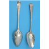 Image 1 : A pair of George III Old English Pattern silver table spoons, makers Peter, Ann and William Batem...