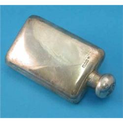 An Edwardian silver hip flask, of plain rectangular form, London 1907, 6.5ins...