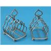 Image 1 : A matched pair of silver 4-division toastracks, with loop handles and serpentine dividers, Gold &...