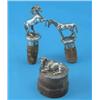 Image 1 : Two Continental novelty silver stoppers modelled as horses, import mark for London 1963 and a mod...