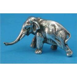 A modern silver model of an elephant, London 1975, 17oz, 4ins...