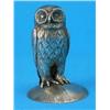 Image 1 : A silver model of an owl, perched on a textured dome base, London 1979, 3.75ins...